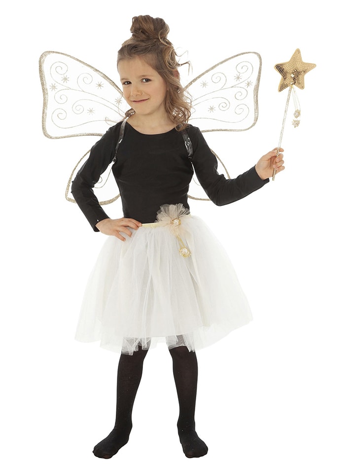 3tlg. Kostüm "Fairy" in Weiß/ Gold