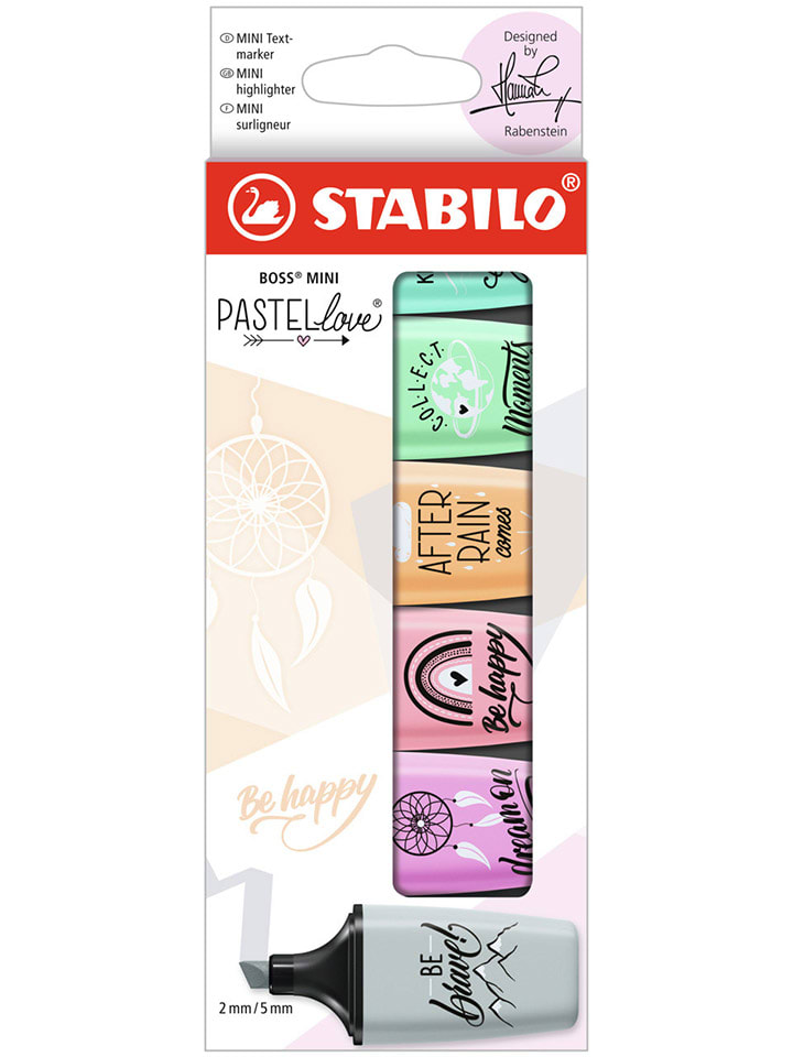 Textmarker "STABILO BOSS MINI Pastellove 2.0" - 6 Stück