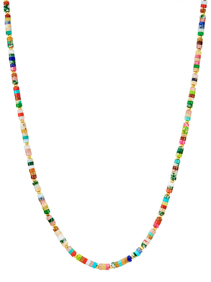 Vergold. Halskette Schmuckelementen - (L)50 cm
