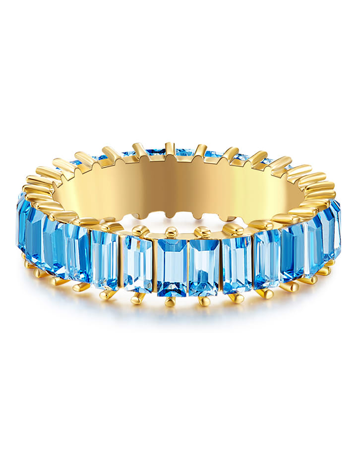 Vergold. Ring mit Kristallen