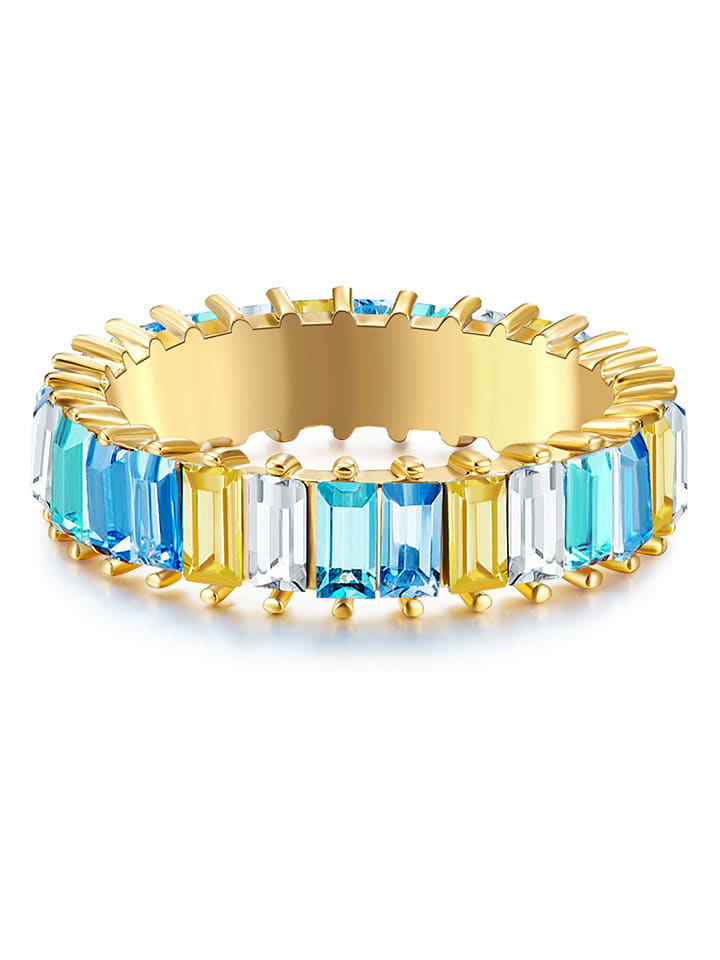 Vergold. Ring mit Kristallen