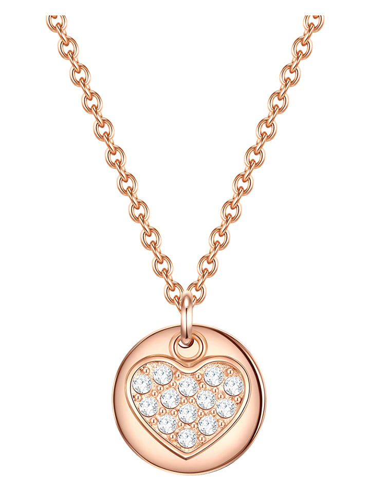 Rosévergold. Halskette mit Anhänger - (L)40 cm