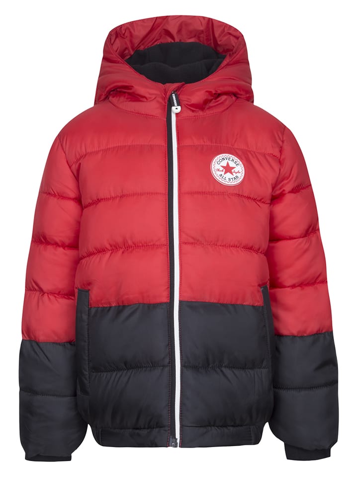 Steppjacke in Rot/ Schwarz
