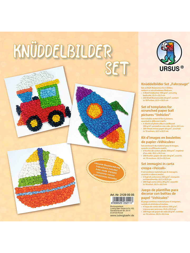 Bastelset "Knüddelbilder - Fahrzeuge" in Bunt