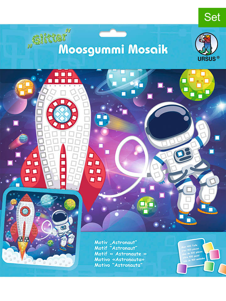 Moosgummi-Mosaik "Glitter - Astronaut" in Bunt