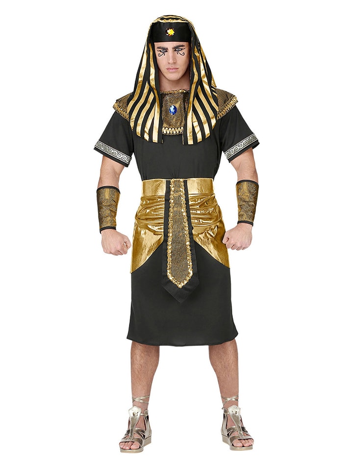 5-delig kostuum "Pharaoh" zwart/goudkleurig