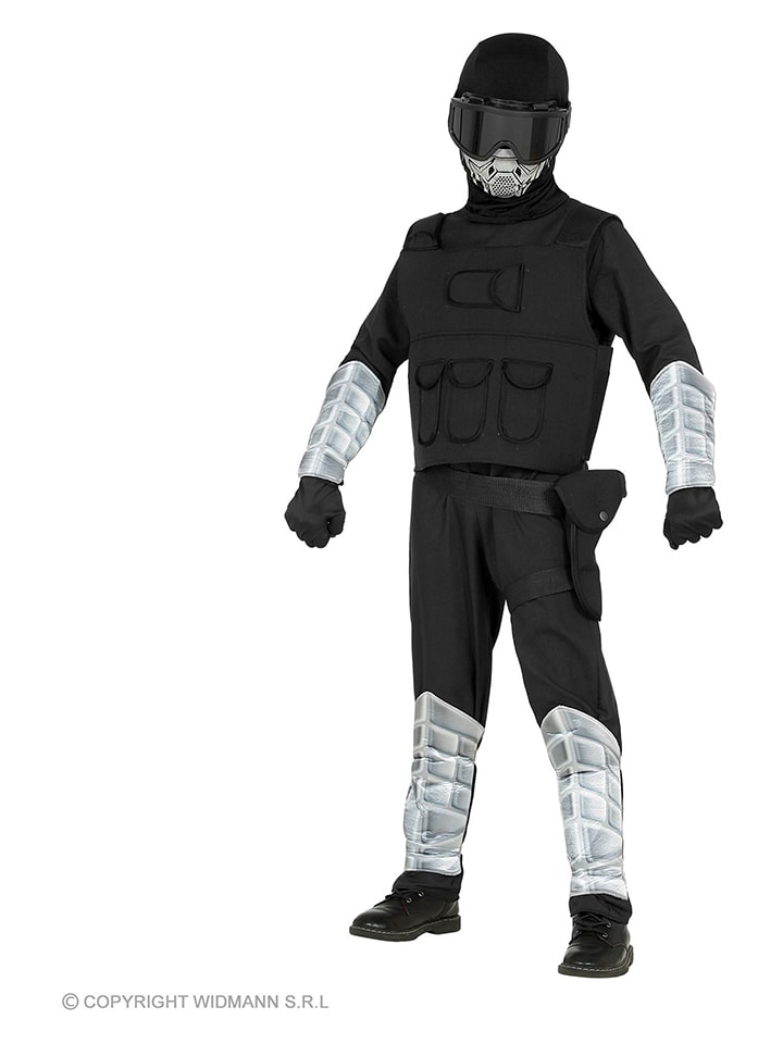 8-częściowy kostium "Special forces" w kolorze czarno-szarym