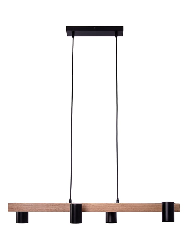 Hängeleuchte "Frida" in Schwarz/ Hellbraun - (B)80 x (H)120 x (T)24 cm