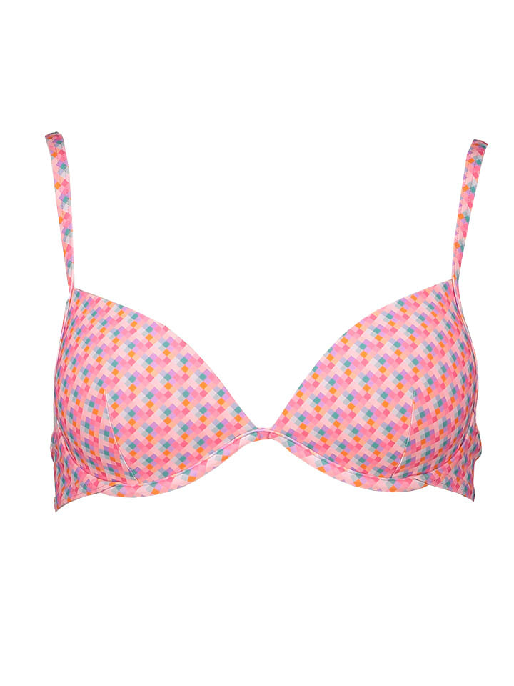 Bikini-Oberteil "Marley" in Rosa/ Blau