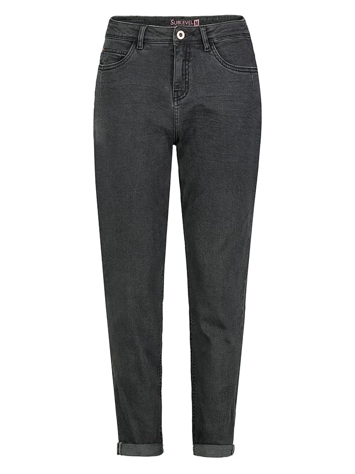 Spijkerbroek - mom fit - zwart