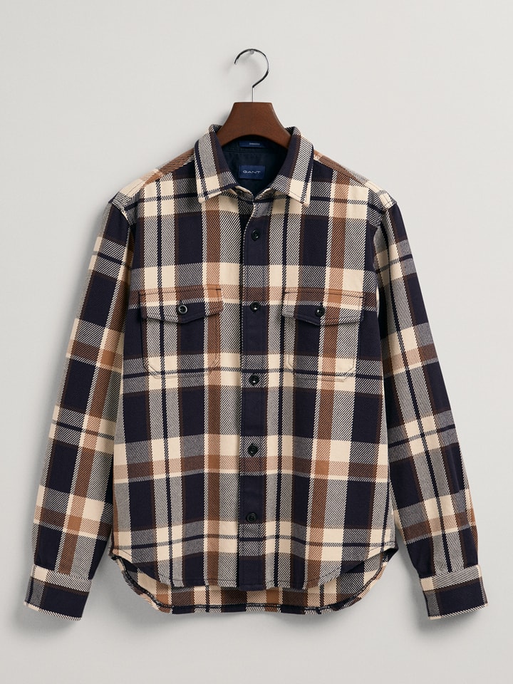 Hemdjacke in Braun/ Beige