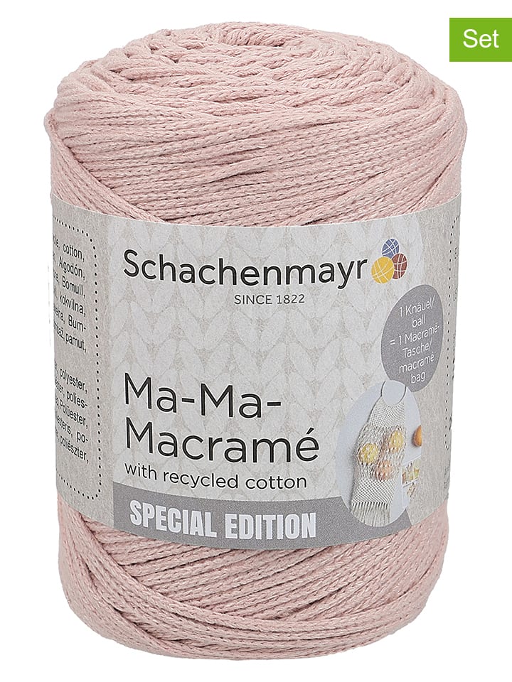 Schachenmayr since 1822 4er-Set: Baumwollgarne Ma-Ma-Macramé in Hellrosa  - 4x 250 g günstig kaufen