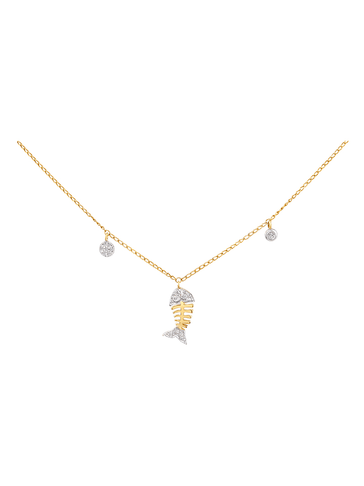 Gouden ketting met diamanten - (L)42 cm