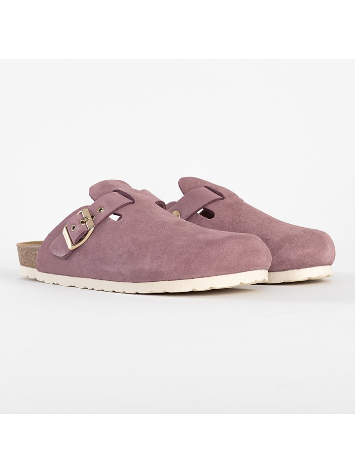 Leder-Clogs "Molky" in Altrosa