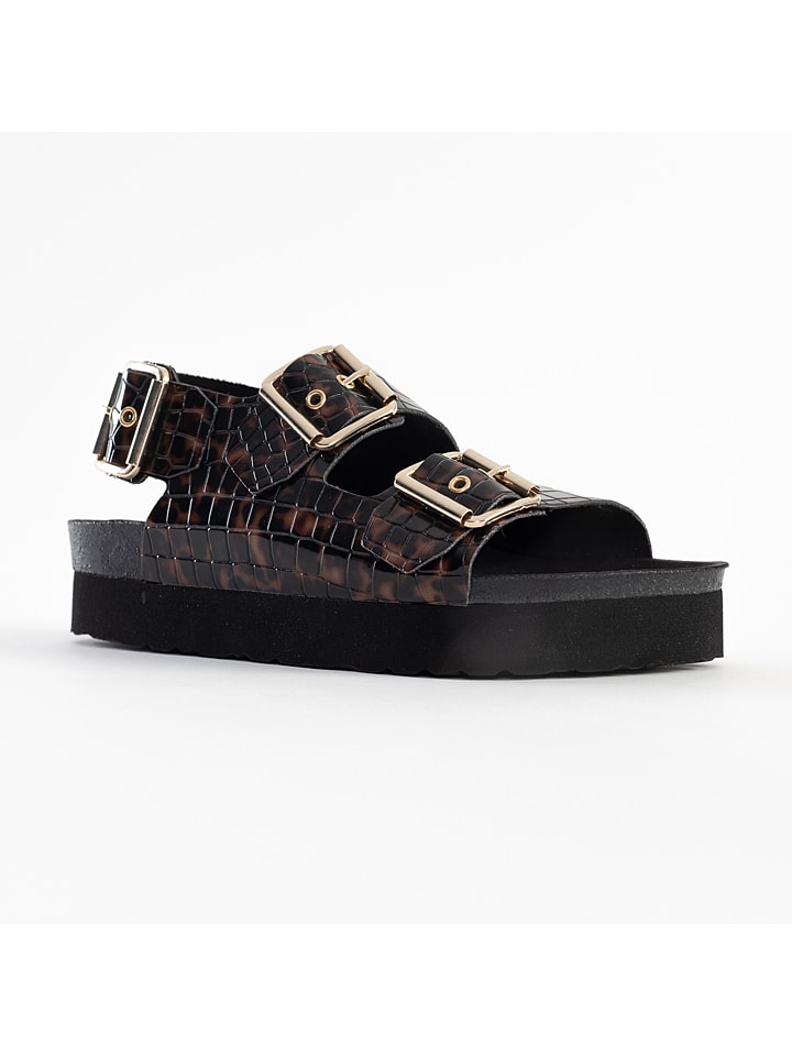 Sandalen "Sadiba" zwart/bruin