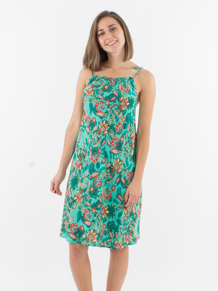 Kleid in Türkis/ Orange