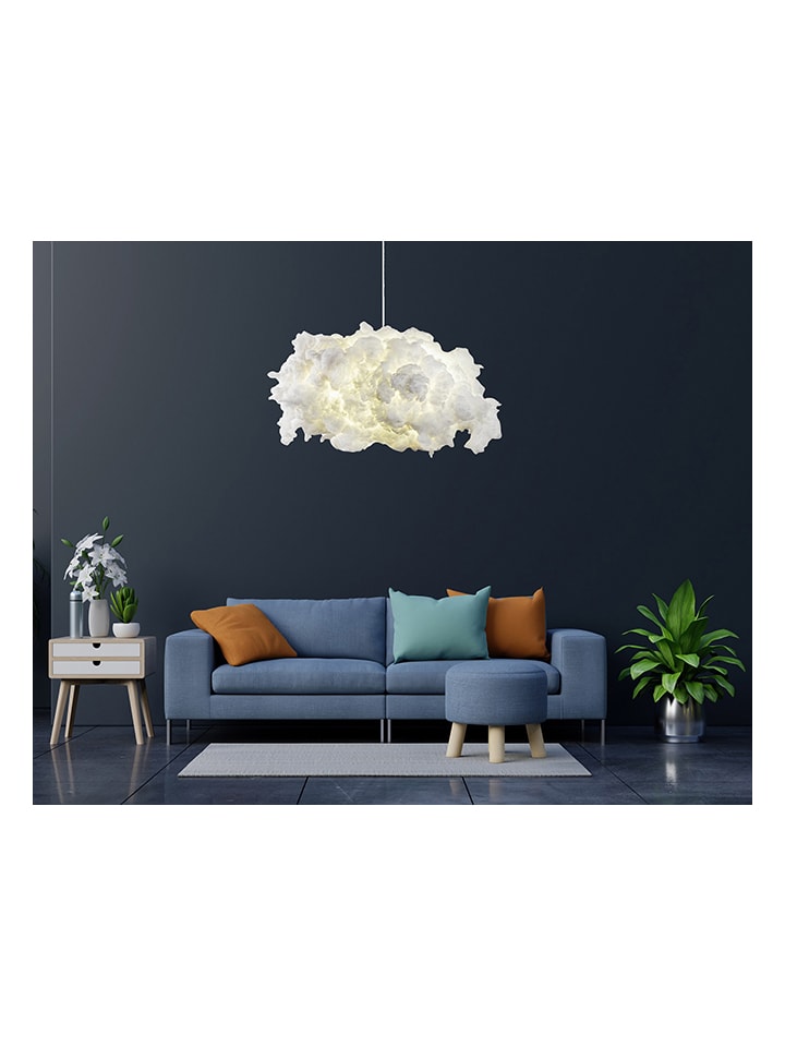 Hängeleuchte in Weiß - (H)80 x Ø 60 cm