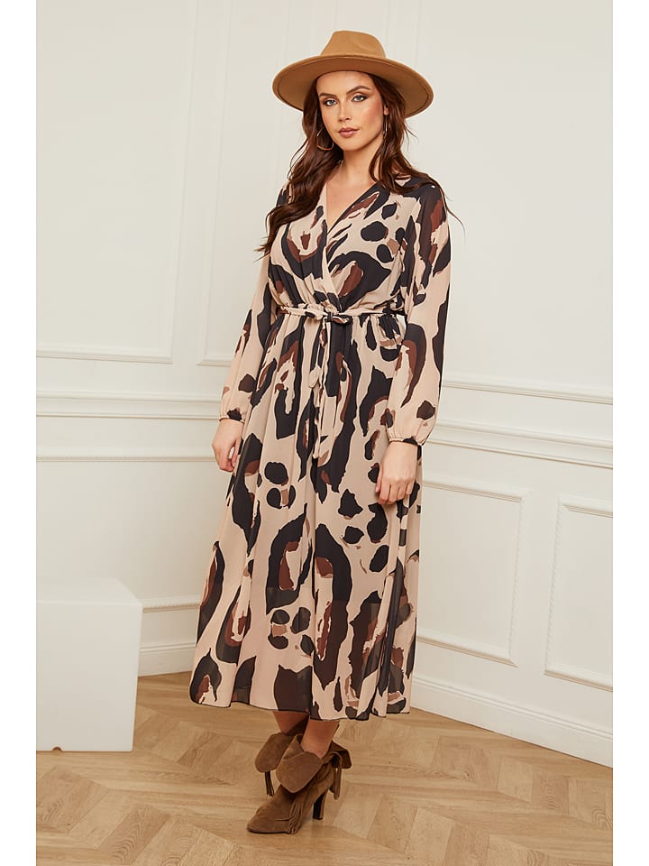 Plus Size Company Jurk beige bruin zwart goedkoop kopen limango