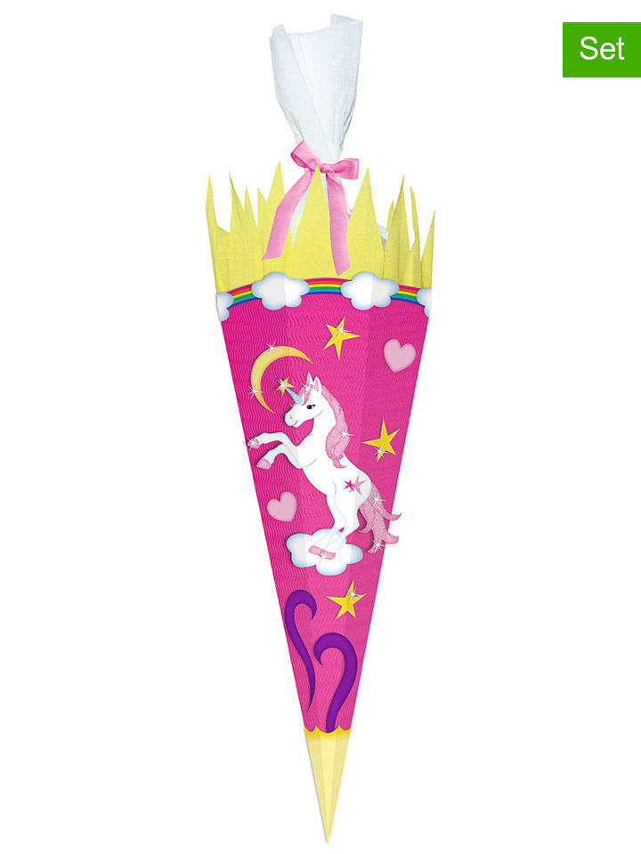 Schultüten-Bastelset "Einhorn" in Pink