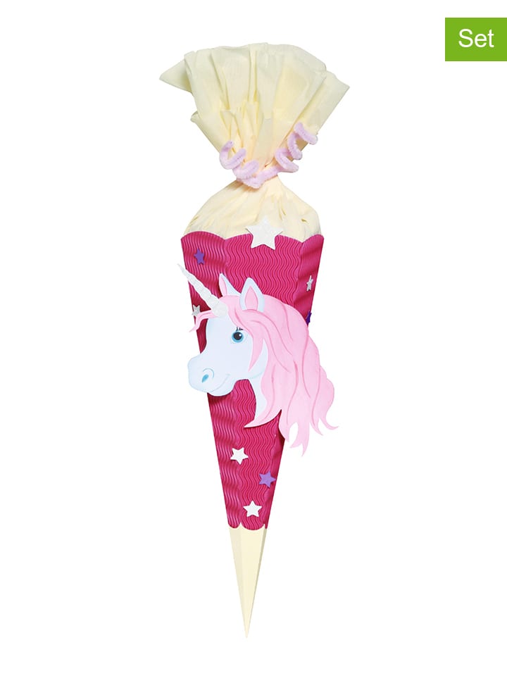 Schultüten-Bastelset "Einhorn" in Pink