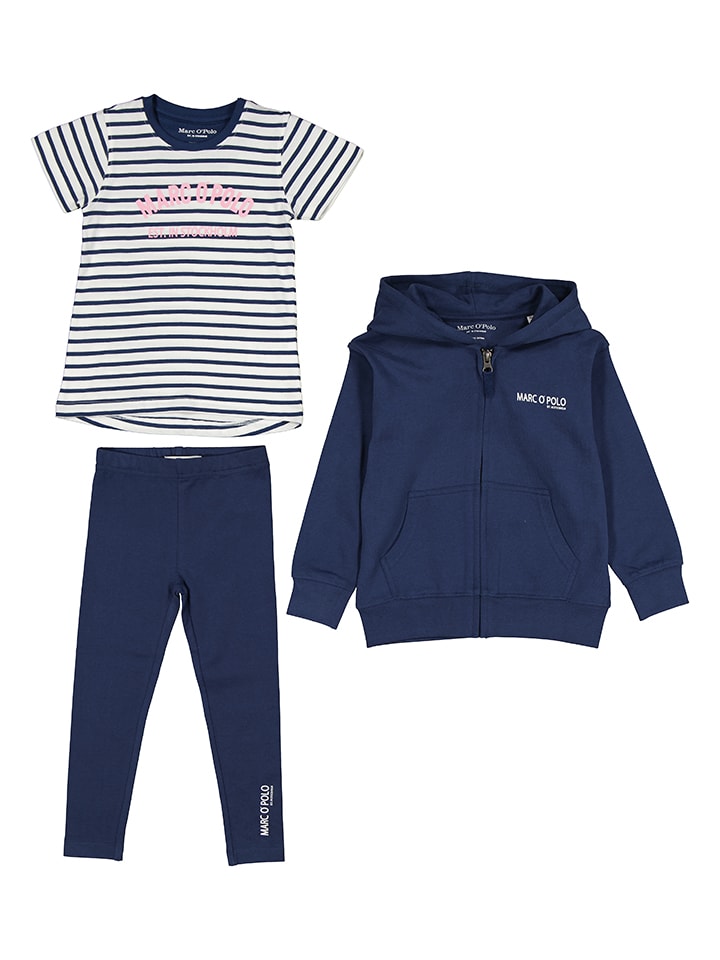 Marc O Polo Junior 3 delige outfit donkerblauw goedkoop kopen limango