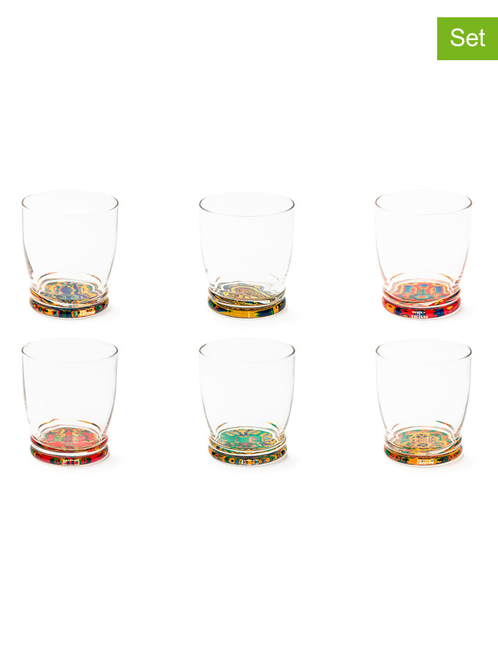 6-delige set: glazen "Trinacria" meerkleurig - 340 ml