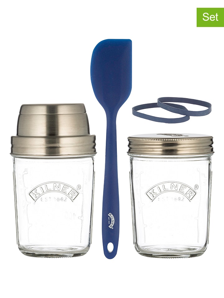 Sauerteig-Herstellungsset in Transparent/ Blau - 350 ml