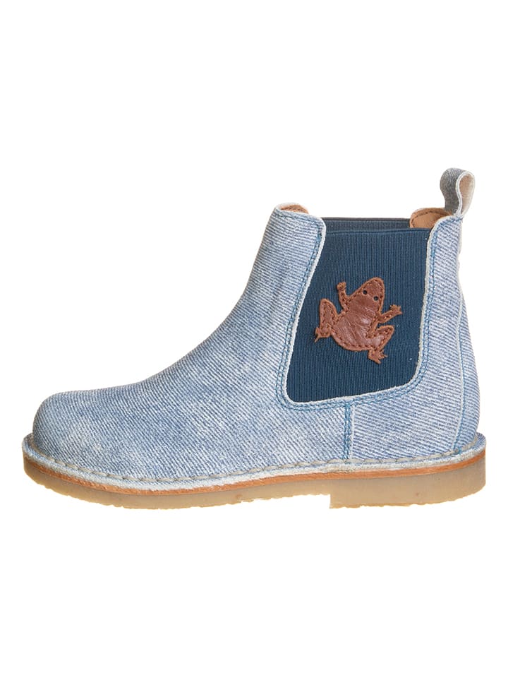 Leren chelseaboots "Nasville" lichtblauw