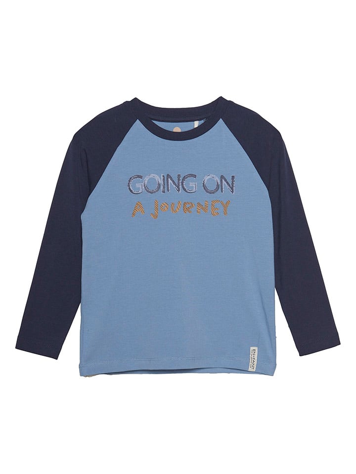Longsleeve in Hellblau/ Dunkelblau