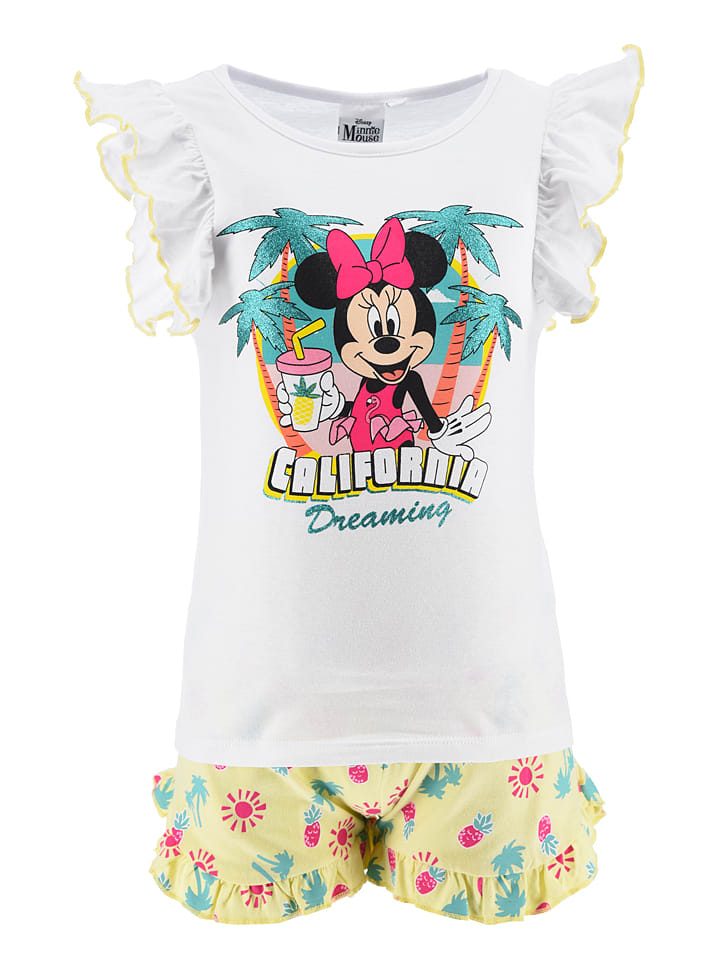 2tlg. Outfit "Minnie" in Weiß/ Gelb
