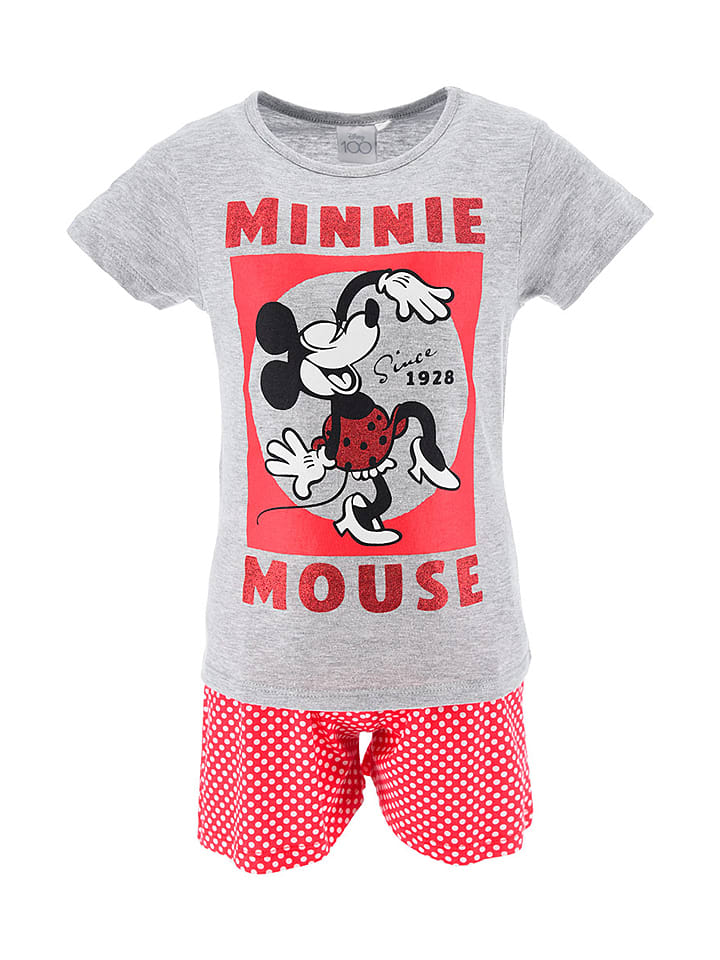 Pyjama "Minnie" in Rot/ Grau