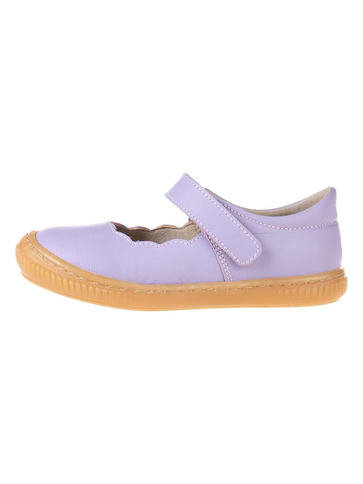 kmins Leder-Spangenballerinas in Flieder günstig kaufen