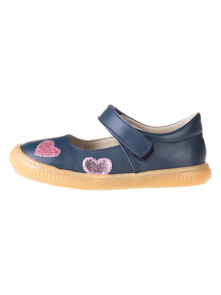 kmins Leder-Spangenballerinas in Dunkelblau günstig kaufen