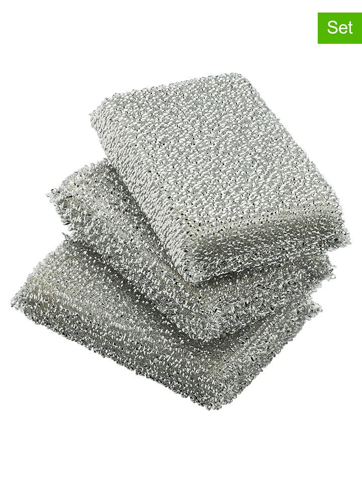 3er-Set: Glänzerkissen in Silber - (B)12 x (H)3 x (T)7 cm