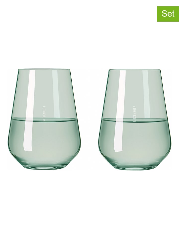 Narabar Ontmoedigd zijn Positief RITZENHOFF 2-delige set: glazen "Fjordlicht" groen - 540 ml goedkoop kopen  | limango