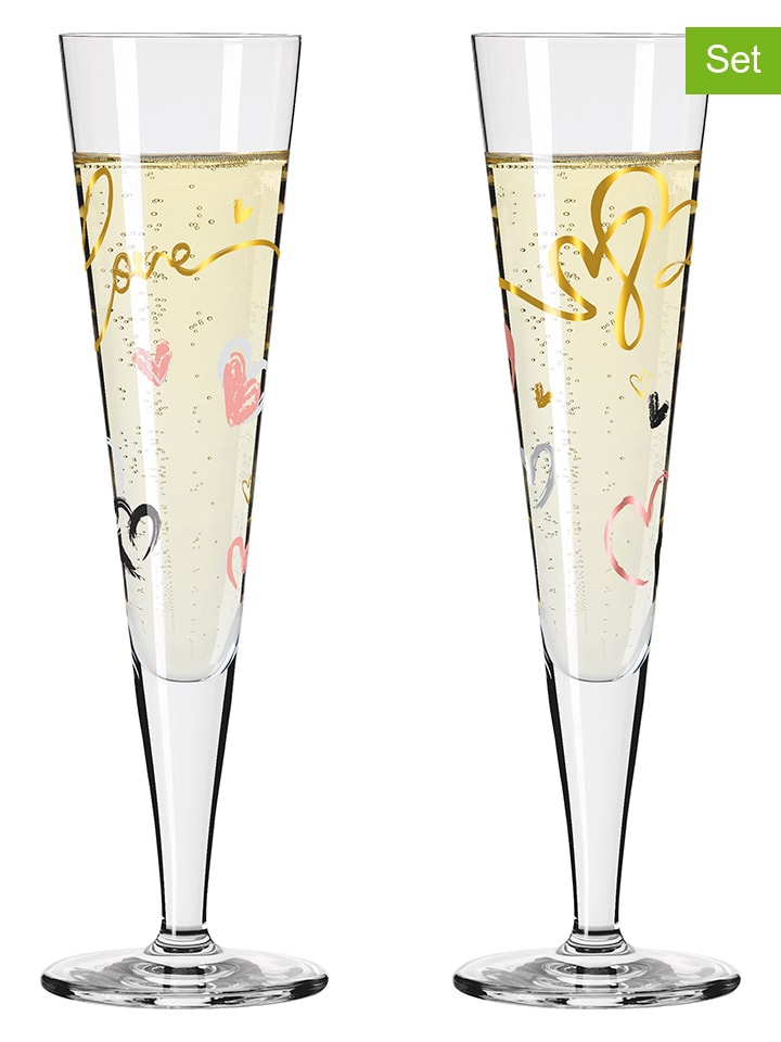 RITZENHOFF set: champagneglazen "Gouden Nacht - C.Oliveira" - 205 ml goedkoop kopen | limango