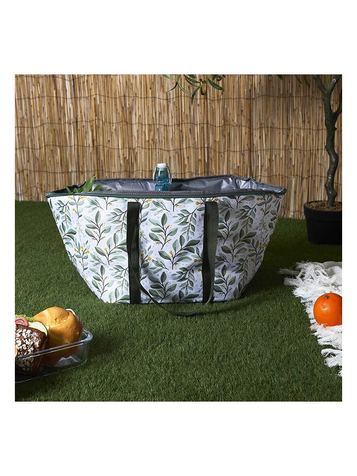 Picknicktas groen/wit - (B)46 x (H)31 x (D)29 cm