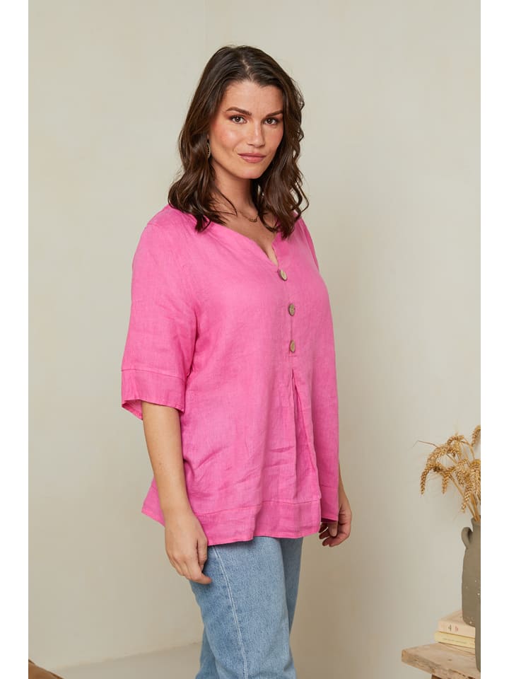 Roze linnen blouse cheap