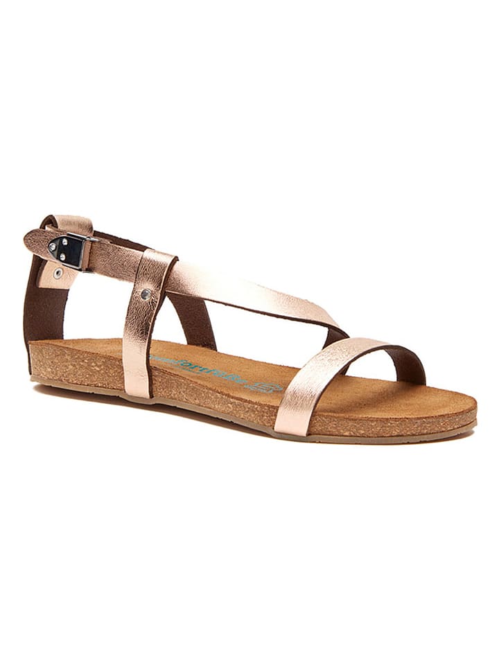 Leren sandalen goudkleurig