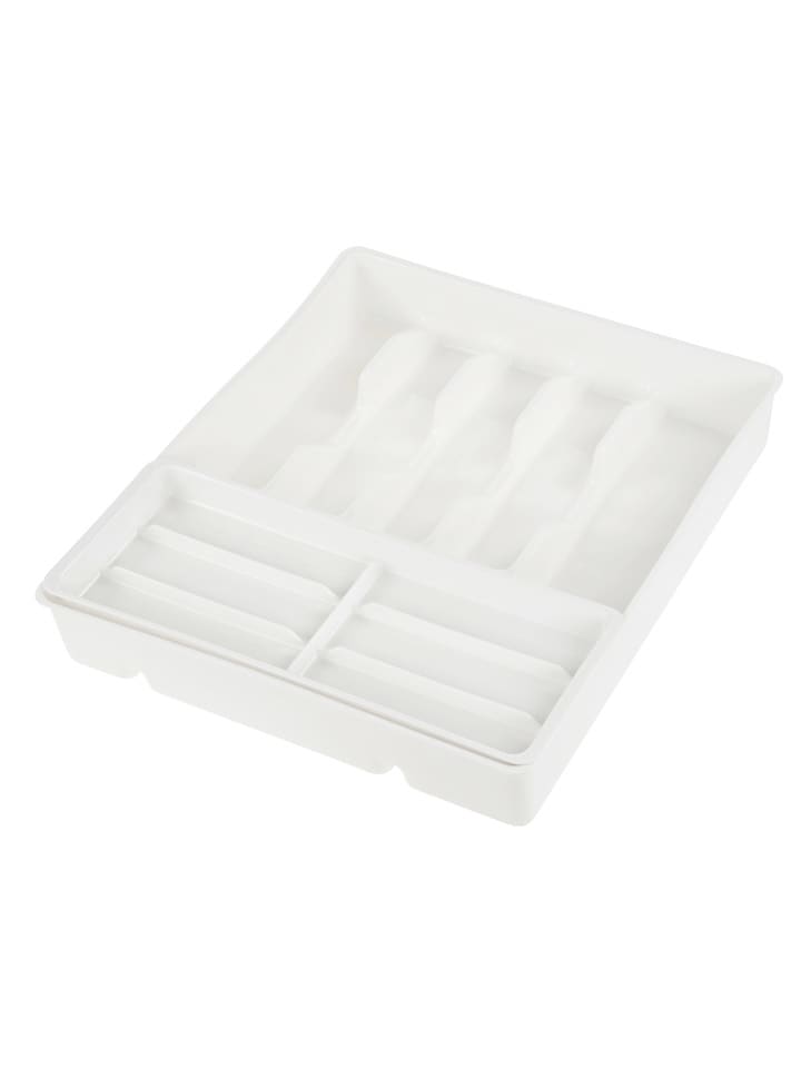 Organizer w kolorze białym na sztućce - 38 x 42,5 x 7,5 cm