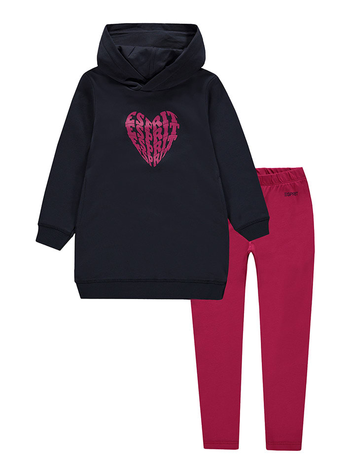 2tlg. Outfit in Schwarz/ Pink