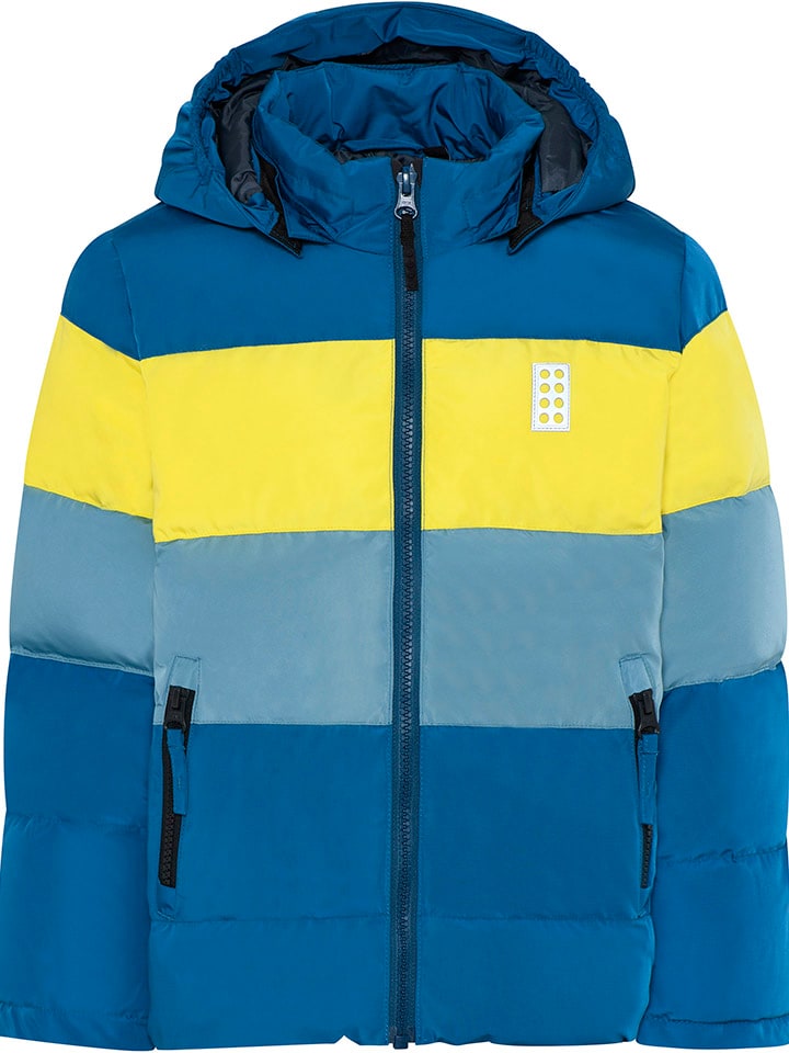 Winterjacke blau gelb