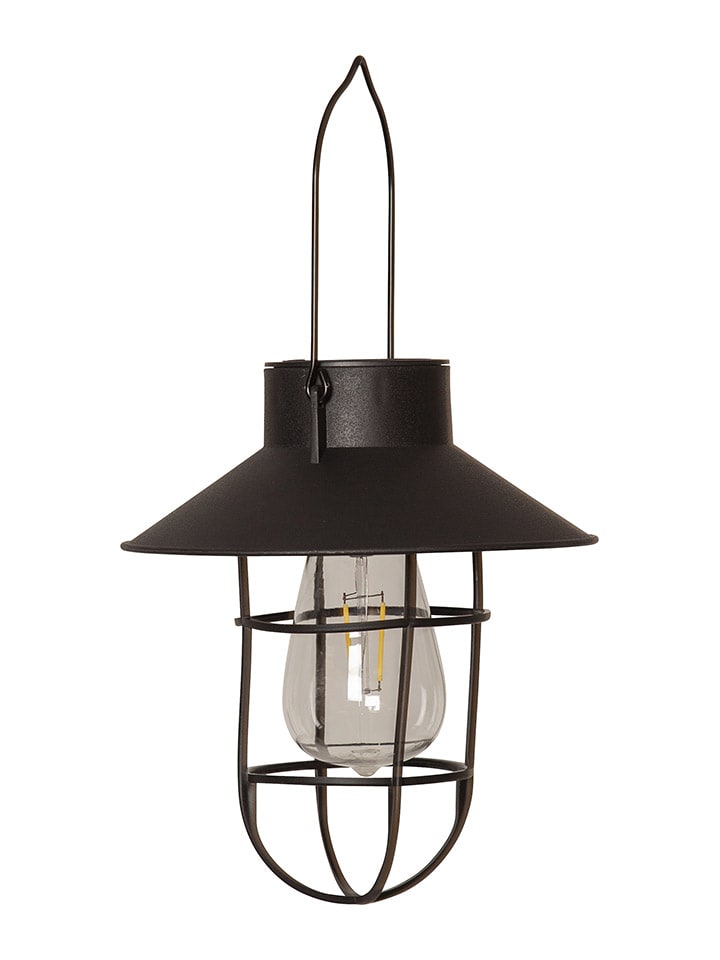 Solarna lampa LED w kolorze czarnym - wys. 21 x Ø 18 cm
