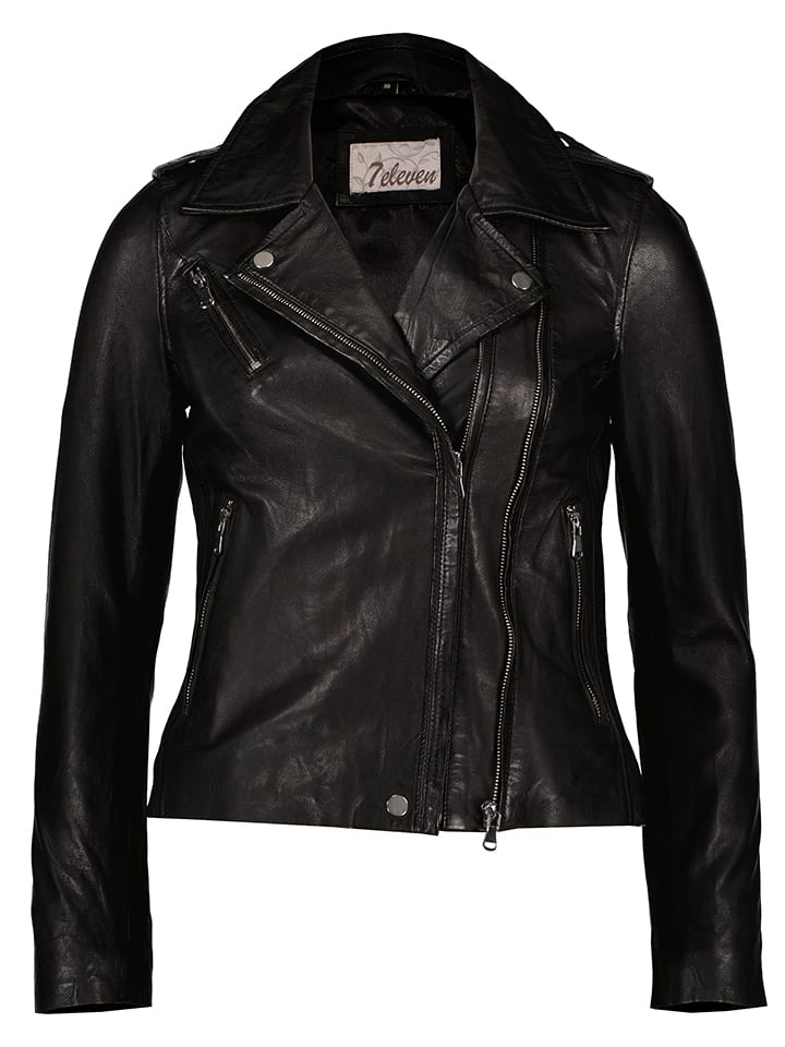 Leather Jacket Damen Biker Lederjacke Schwarz Biker Lederjacke Gas