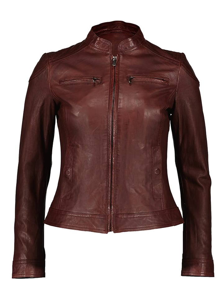 Lederjacke "Terra" in Bordeaux