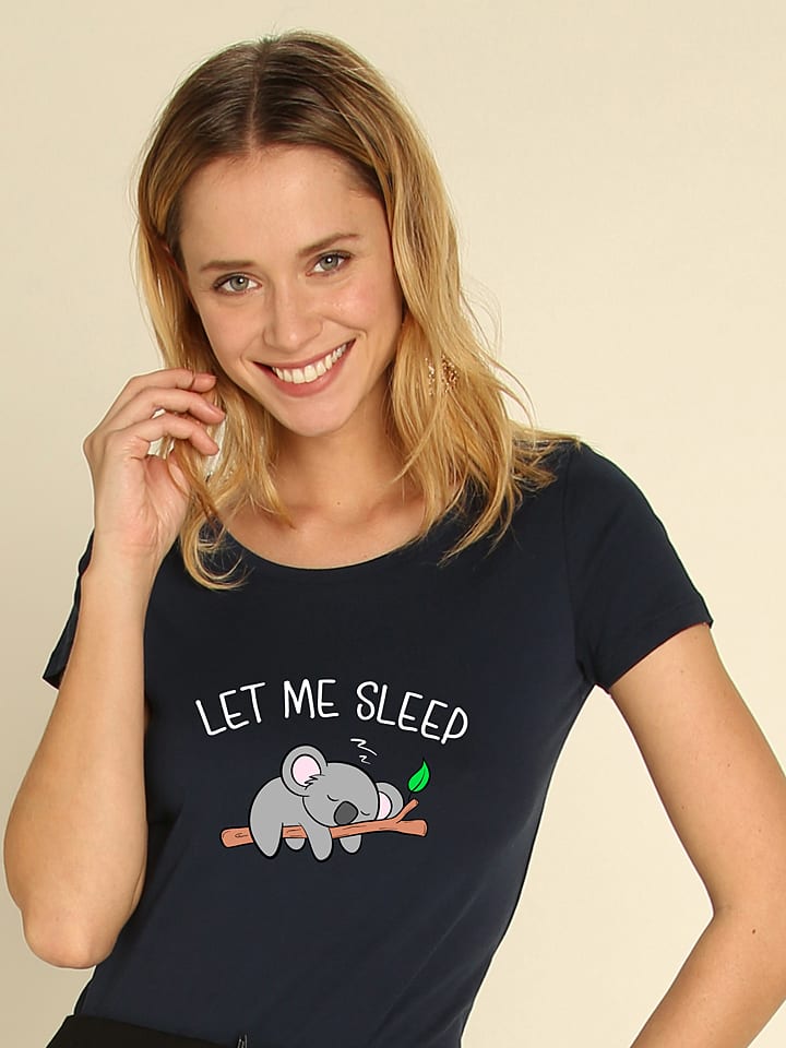 Shirt "Let Me Sleep" in Dunkelblau