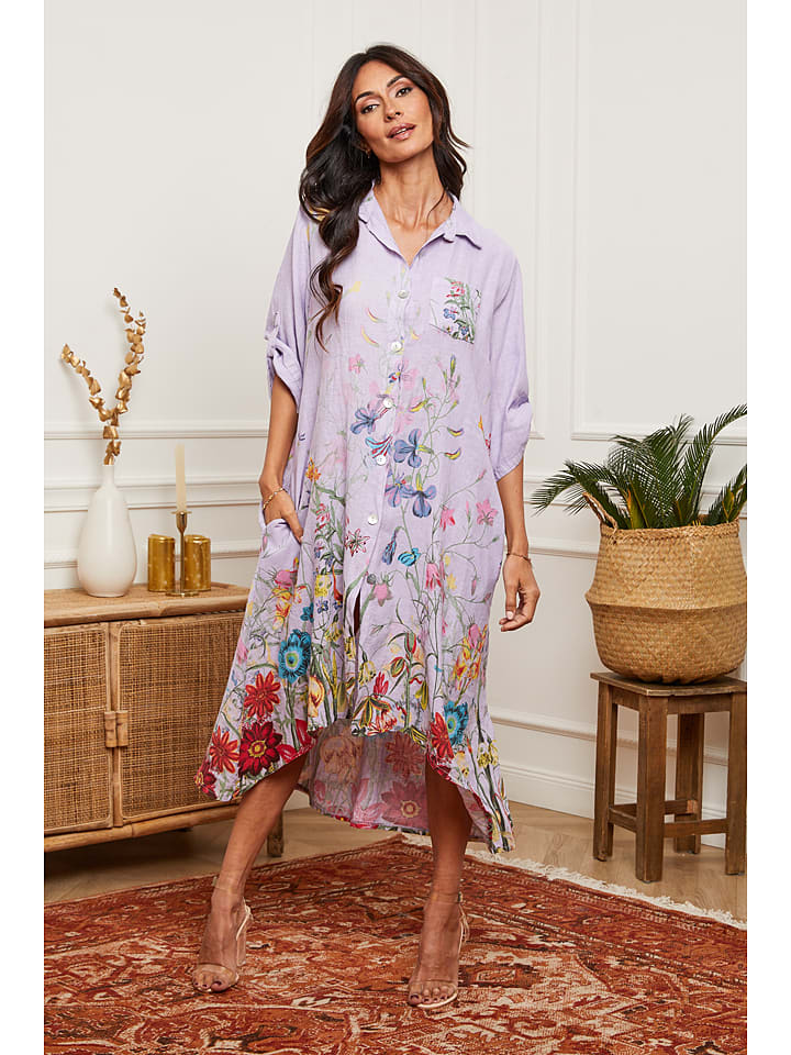 Leinen-Kleid "Faroudja" in Lila