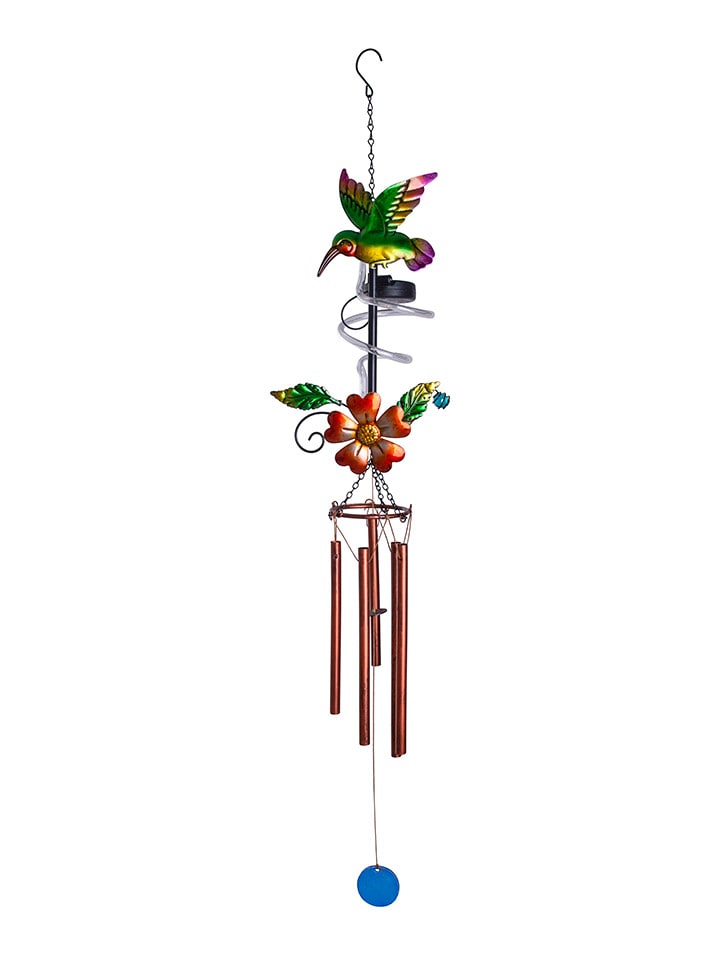 LED-Solar-Windspiel "Colibri" in Bunt - (B)10,8 x (H)98 x (T)17 cm