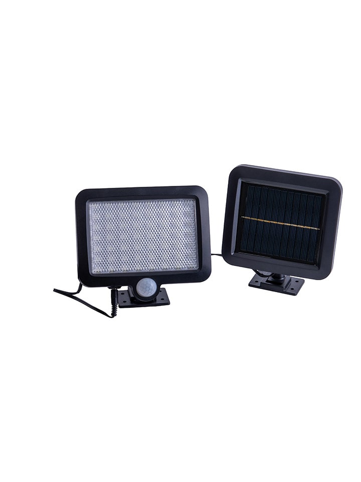 LED-Solar-Außenwandleuchte "Pepe" in Schwarz - (B)13 x (H)15 cm
