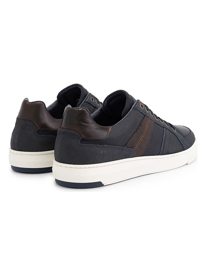 NoGRZ Leren sneakers M.Maltzen donkerblauw goedkoop kopen limango